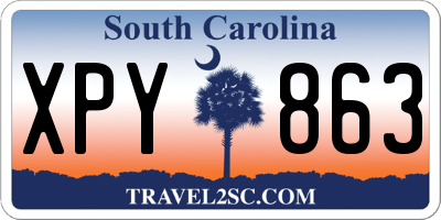 SC license plate XPY863