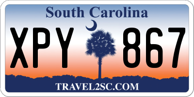 SC license plate XPY867