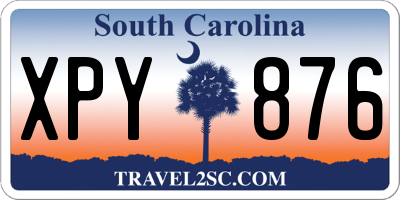SC license plate XPY876