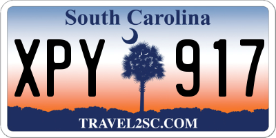 SC license plate XPY917