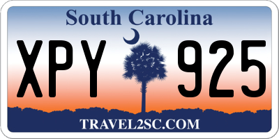 SC license plate XPY925