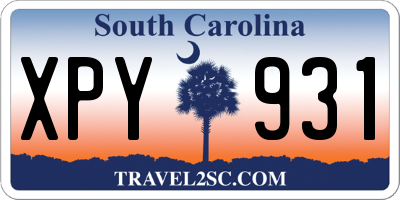 SC license plate XPY931