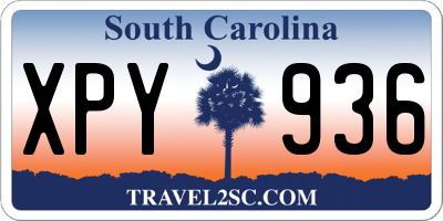 SC license plate XPY936