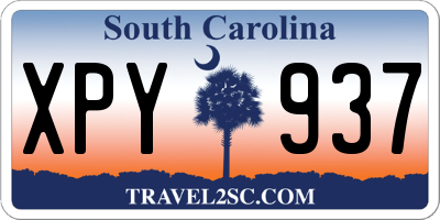 SC license plate XPY937