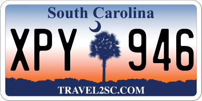SC license plate XPY946