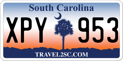 SC license plate XPY953