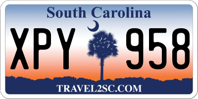 SC license plate XPY958