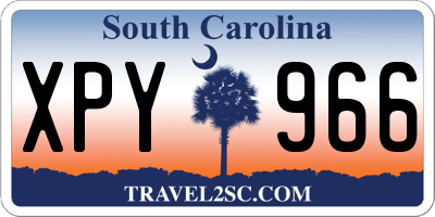 SC license plate XPY966