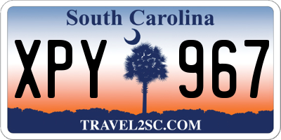 SC license plate XPY967