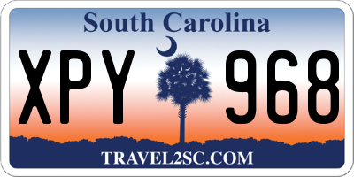 SC license plate XPY968