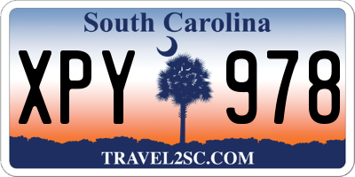 SC license plate XPY978