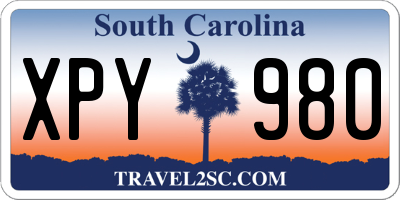 SC license plate XPY980