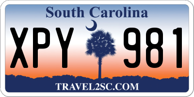 SC license plate XPY981