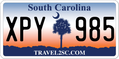 SC license plate XPY985