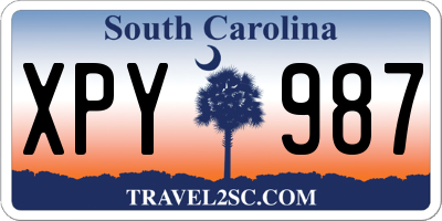 SC license plate XPY987