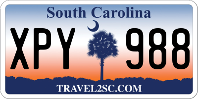 SC license plate XPY988
