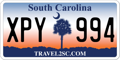 SC license plate XPY994