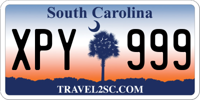SC license plate XPY999
