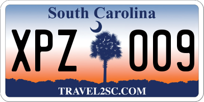SC license plate XPZ009
