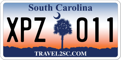SC license plate XPZ011