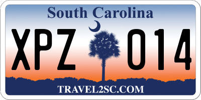 SC license plate XPZ014