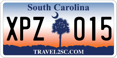 SC license plate XPZ015
