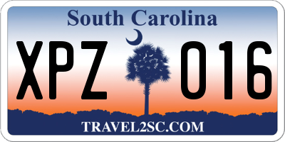 SC license plate XPZ016