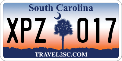 SC license plate XPZ017