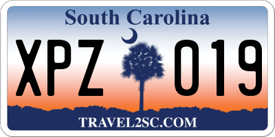 SC license plate XPZ019