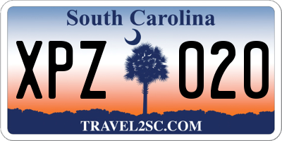 SC license plate XPZ020