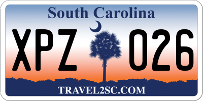 SC license plate XPZ026