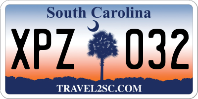 SC license plate XPZ032