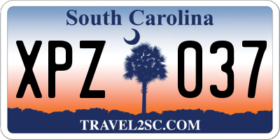 SC license plate XPZ037