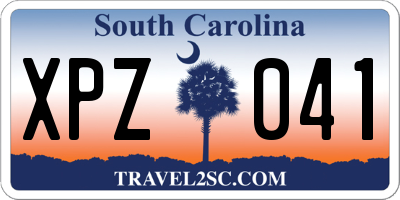 SC license plate XPZ041