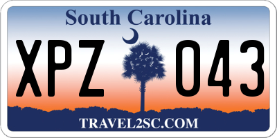 SC license plate XPZ043