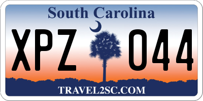 SC license plate XPZ044