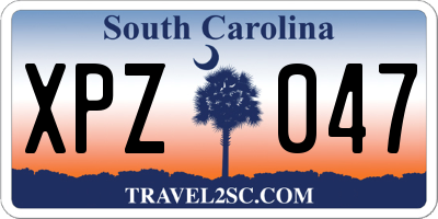 SC license plate XPZ047
