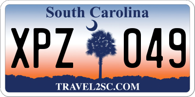 SC license plate XPZ049