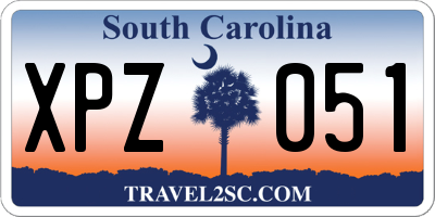 SC license plate XPZ051