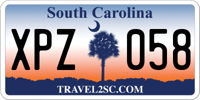 SC license plate XPZ058