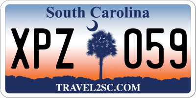 SC license plate XPZ059