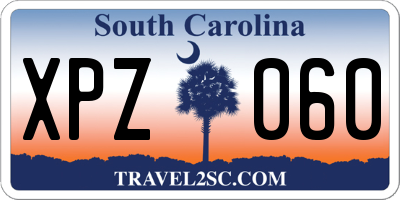 SC license plate XPZ060
