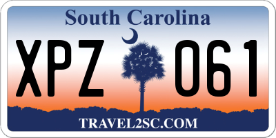 SC license plate XPZ061