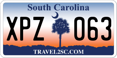 SC license plate XPZ063