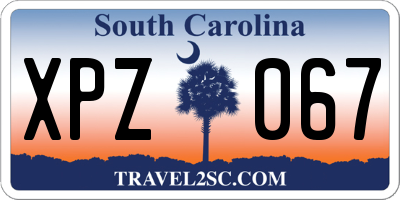 SC license plate XPZ067