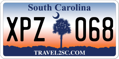 SC license plate XPZ068