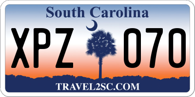 SC license plate XPZ070
