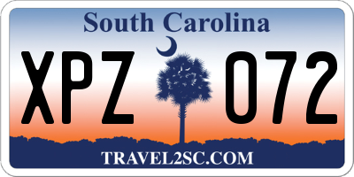 SC license plate XPZ072
