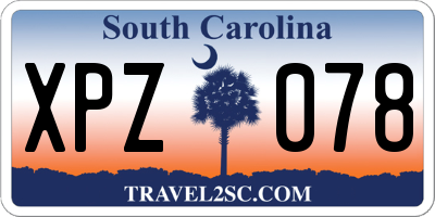 SC license plate XPZ078