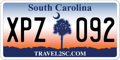 SC license plate XPZ092